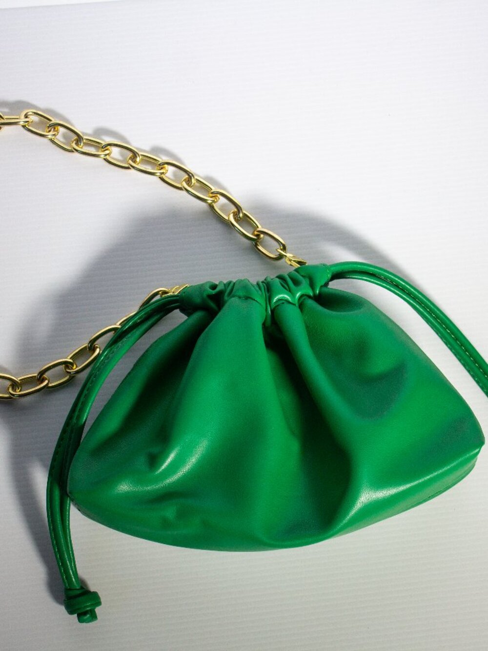 Jules Kae Brea Green Vegan Leather Pouch Shoulder Bag